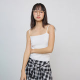 Ribbed knit top_ivory