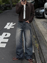 Luen Contrasted leather jacket