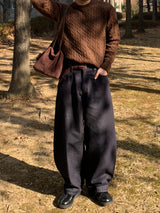Enero Soft Wool Cable Crop Knit