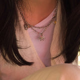 tooth gem necklace (yellow)
