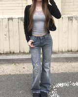 Crop slim hood jumper
