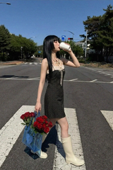 ドット コンビ ミニドレス