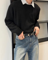 Crop round knit(5color)