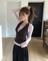 Dani Ruffle Layered Halter Long Sleeve