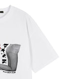 OVERSIZED HIP HOP DANCE STUDIO PUNK GRAPHICS SHORT SLEEVE T-SHIRT_WHITE