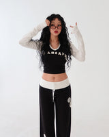 Rose Patch Color Raglan T-shirt
