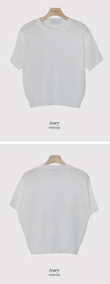 Round Basic Short Sleeve Knit (8color)