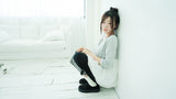 Dot flare layered top / gray