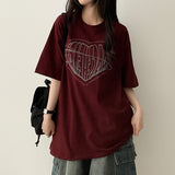 フェイスハートボクシーフィット半袖Tシャツ