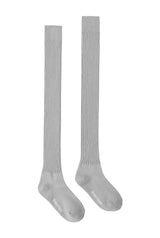 Knit over knee socks - gray   