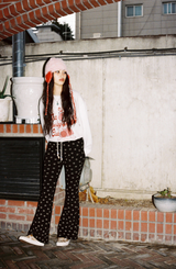 smile winter boot cut pants black