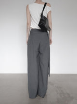 Ripple Drape One-Shoulder Off-Sleeveless