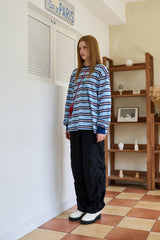 SHIRRING LONG PANTS BLACK