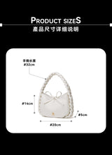 “BURANO” Bow Woven Crescent Bag