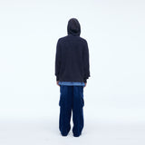 Washing Corduroy Cargo Banding Denim Pants Blue