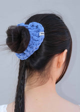 Crochet Heart Scrunch - Blue