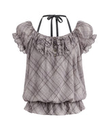 Rielle Plaid Halter Blouse
