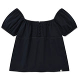 KIRSH PLAIN LACE SQUARE NECK BLOUSE - DARK NAVY  