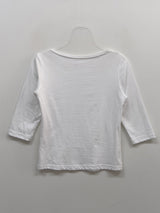 ボートネックコットン7分丈袖Tシャツ
