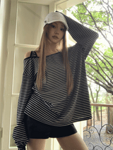 プラウドストライプ ルーズフィット Tシャツ
