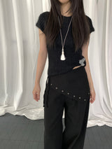 Nelson Studded Wide Straight Pants