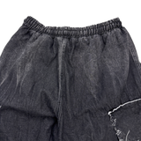 crack raw-edge cargo pants