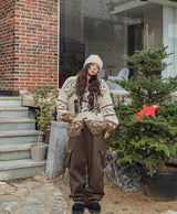 [wool20%] ケインピンタックスナップウールカーゴパンツ