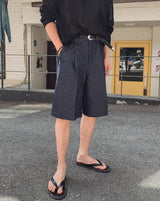 Duns One-Pleat Wide Bermuda Pants