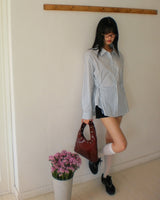 Peden Stripe Side Ribbon Shirt