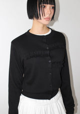 FRILL RIB KNIT CARDIGAN