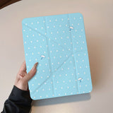 ブルー レイン ドット パターン Yフォールド iPad ケース