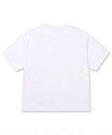 ホースレタリングヘンリーネッククロップドTシャツ - ホワイト