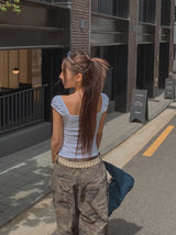 Bell shirring puff sleeveless