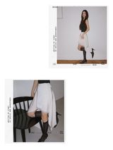 silk unbalanced wrap midi skirt