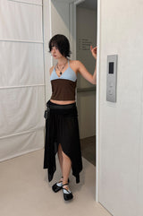 SHEER WRAP UNBALANCE SKIRT