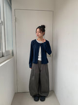 26SS★ [BAONHAUS]ペルキーレイヤードリブカーディガン