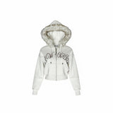 【60% Exclusive】NEWALRIN Glitter Fur Hoodie Zip-UP