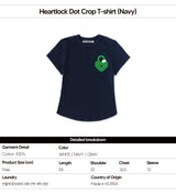 ハートロックドットクロップTシャツ (ネイビー)