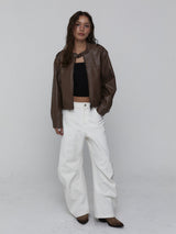 Curved Cotton Pants_White