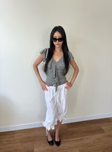 frill draped top