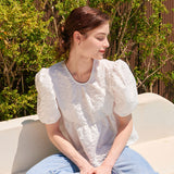 SUMMER PUFF HALF SLEEVE BLOUSE WHITE