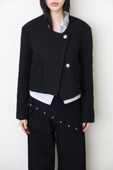 Cotton diagonal tweed jacket