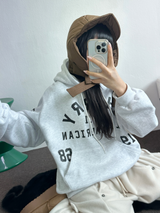 SHOULDER ARM PRINTING TATTOO PATCH CHERRY HOODIE🍒🩵🤍3COLOR