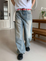 SAND WASHED WIDE JEANS (2C)