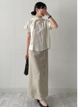 Ab Tie Short Sleeve Blouse