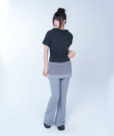 Folded colorblock skirtpants - GREY