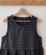 Brownie checkered bustier long skirt sleeveless autumn winter guest look date look 