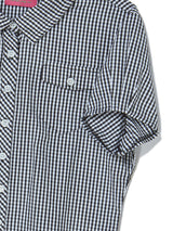 CHECK BLOUSE NAVY