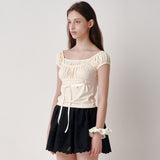 Eyelet Layered T-shirt (Yellow)