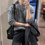 LMN オールデイ5ボタンツイスティドヘンリーネックニット (4 colors)